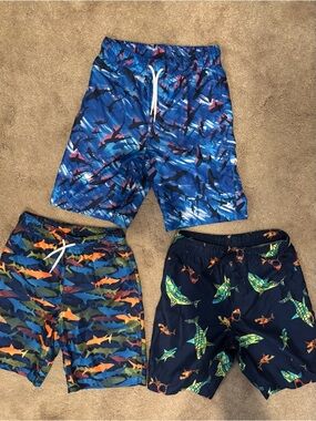 Boys 10-12 slim Lands End Swim Trunks. GReat Condition